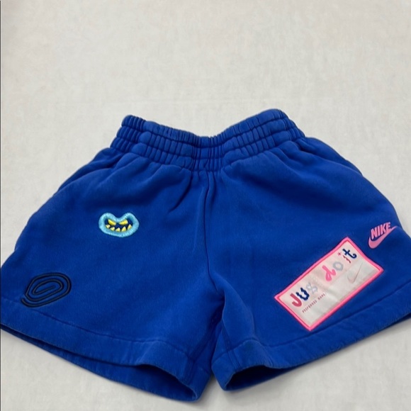 Nike Kids Royal Blue Shorts with Fun Patches - Picture 1 of 5